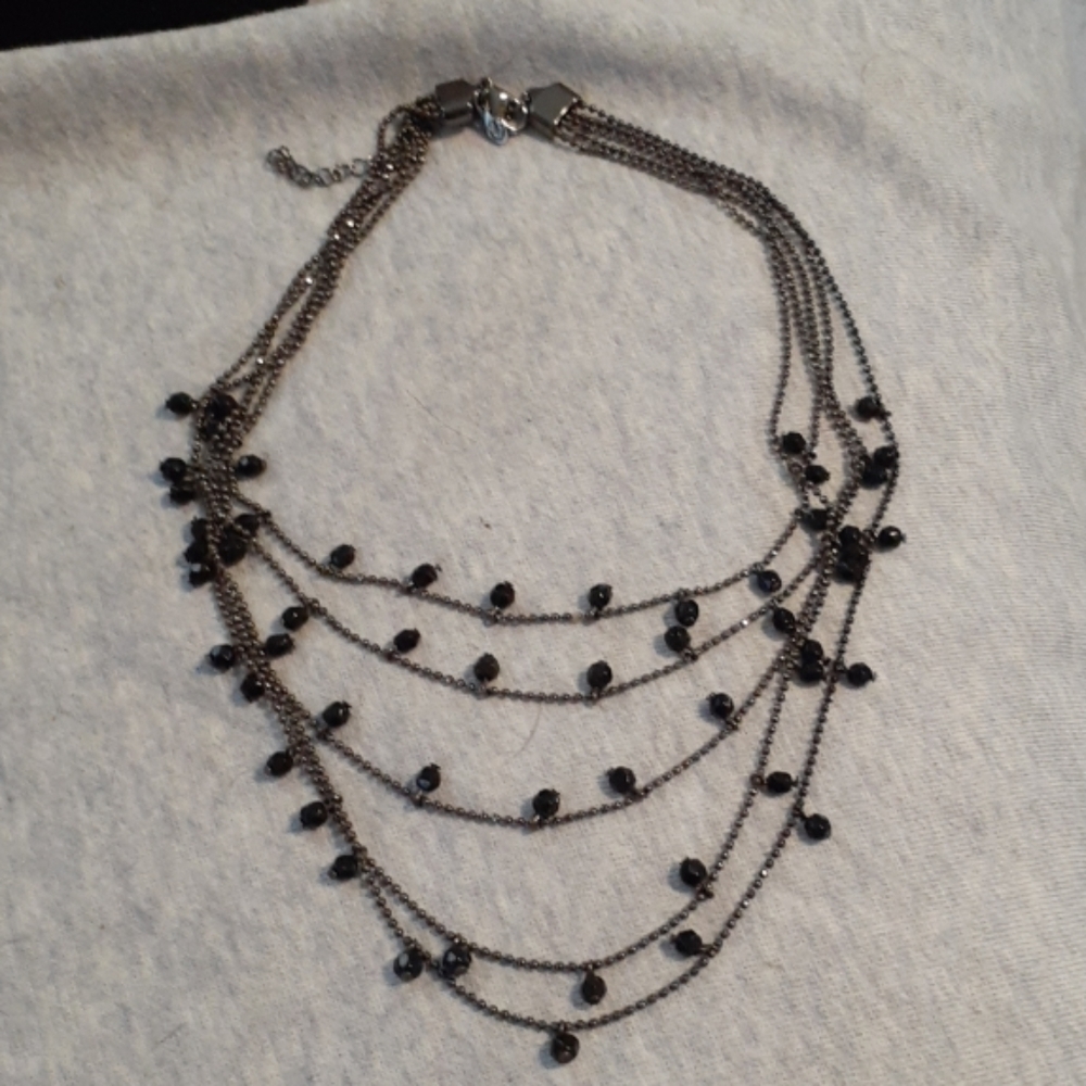 Black Multi Strand Necklace